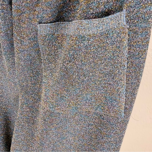 NWT Lanvin Paris Metallic Knit Joggers Blue Gold Lavender M - Picture 7 of 12